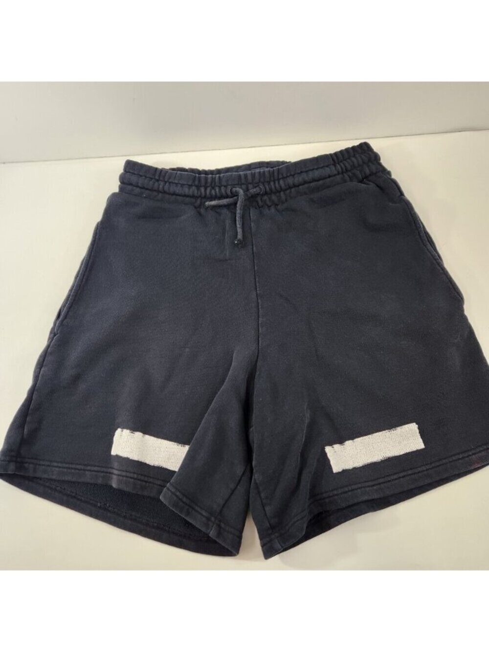 Off White c/o Virgil Abloh Mens Black Sweat Shorts Drawstring Size XS